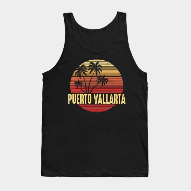 Puerto Vallarta Mexico Vacation Palm Trees Tank Top by FilsonDesigns